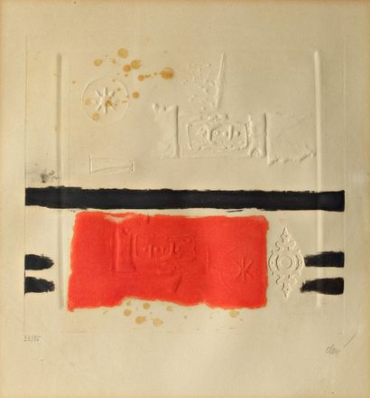 CLAVE Antoni (1913-2005) "Composition", Gravure au carborundum, signée en bas à droite...
