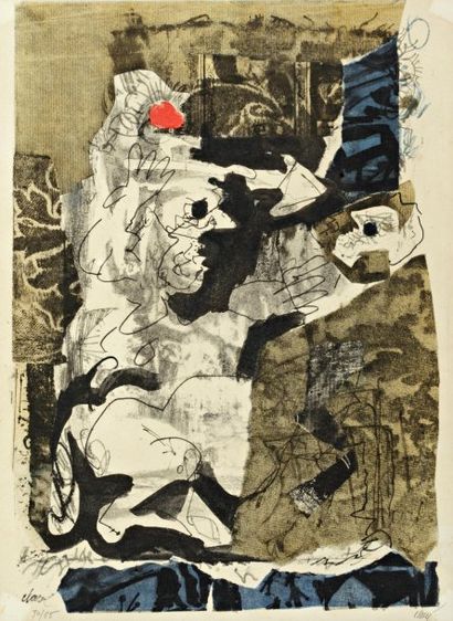 CLAVE Antoni (1913-2005) "Composition", Lithographie, contresignée dans la planche...