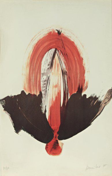 DUVILLIER René (1919-2002) "Abstraction", Lithographie, signée en bas à droite, datée...