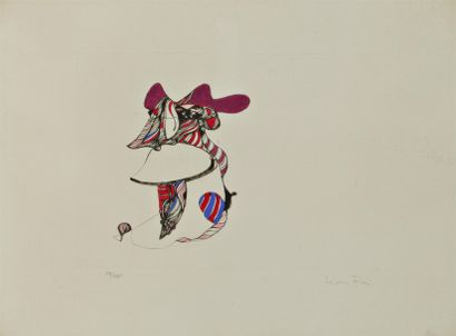 FINI Léonor (1908-1996) "Personnage", Gravure en couleurs, signée en bas à droite...