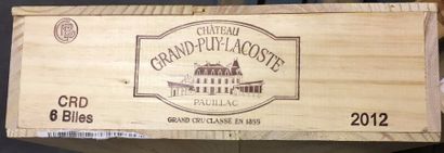 6 Btles de Pauillac château Grand Puy Lacoste,...