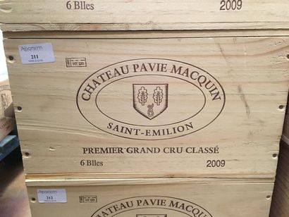 6 bouteilles château PAVIE MACQUIN 2009,...