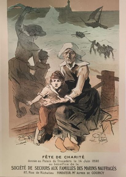 null Jules CHÉRET (1836-1932) "Fête de charité pour les marins naufragés 14 juin...