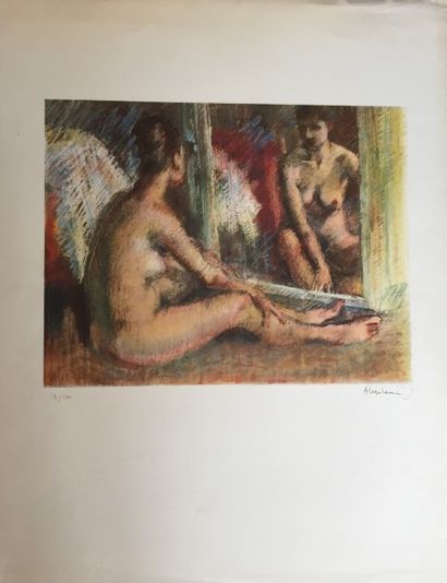null [ESTAMPES] Ensemble d'estampes:

Aimé Daniel STEINLEN (1923-1996), Bord de rivière,...