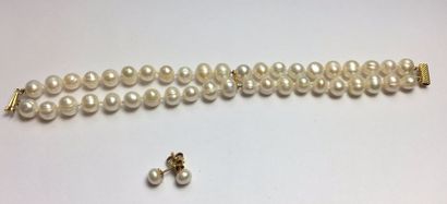 null Paire de boucles d'oreilles ornées de perles de culture Poids : 1.60 gr. Ref....