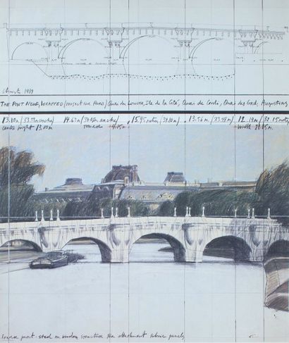 null CHRISTO (1935) "Le Pont Neuf" Deux tirages, 1985. 67x78 cm.