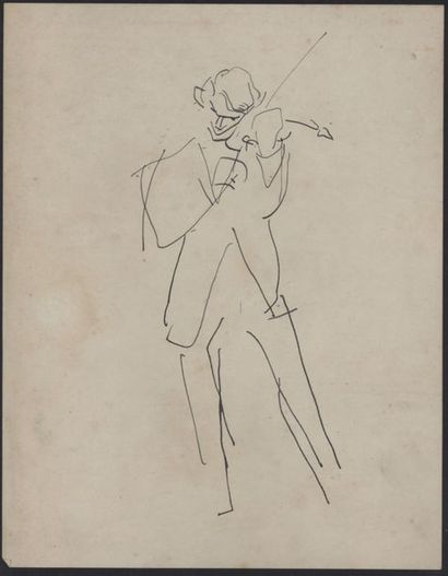 null Charles Félix GIR (1883-1941) "Le violoniste" Encre non signée. 27 x 21 cm
