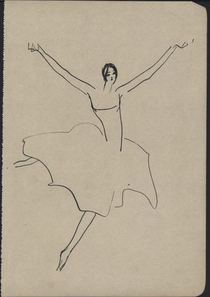 null Charles Félix GIR (1883-1941) "Danseuse" Encre non signée. 24x16,5 cm.