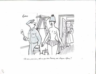 null GUS (Gustave Erlich dit, 1911-1997), ''Et vous monsieur…'' Encre de Chine &...