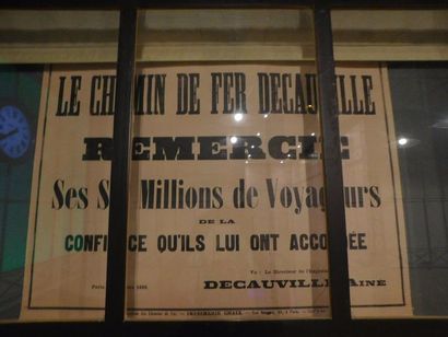 null [AFFICHE] "Le chemin de fer de Deauville remercie…" Affiche typographique. Impr....