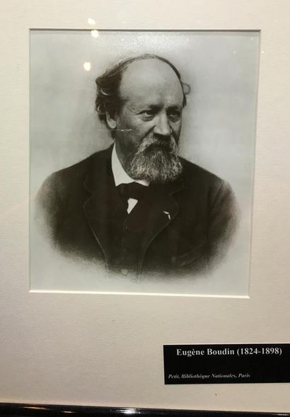 null [PHOTOGRAPHIE] "Eugène Boudin" Portrait, tirage d'après un original, BN, Pa...