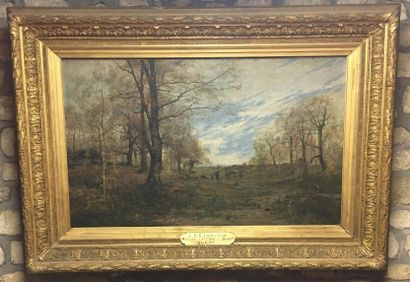 null Arvid Mauritz LINDSTROM (1849-1923) "Paysage d'automne en Skanie (Suède)" Huile...