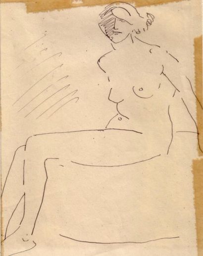 Albert MARQUET Yvonne, circa 1910-15. Encre.  21,2 x 13,2 cm 