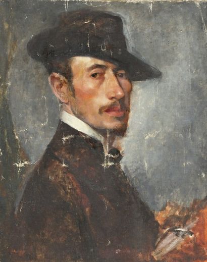 Ecole française XIXe siècle « Portrait presumé de Raymond VERDUN ». Huile sur toile....