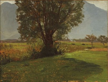 FANART Clément Alphonse Antonin (1831-1903) « Paysage du Doubs ». Huile sur toile...