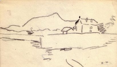 Albert MARQUET Maison, Angleterre, 1907. Fusain. Monogrammé en bas à droite. 8 x...