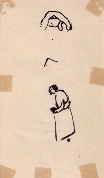 Albert MARQUET Etude de personnage, Tanger, 1911-12. Encre.  13,6 x 8 cm 