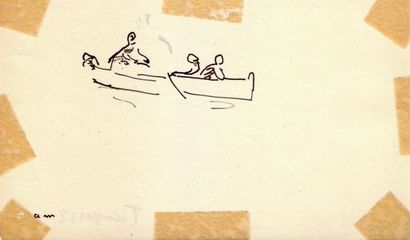 Albert MARQUET La barque, Tanger, 1912. Encre. Monogrammée en bas à gauche. 9,5 x...
