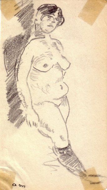 Albert MARQUET Fille de joie, Casbah, Alger, 1920. Crayon. Monogrammé en bas à gauche....