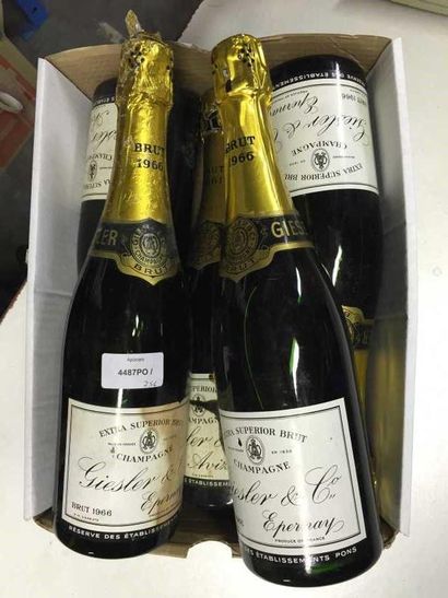 null 6 bts de Champagne GIESLER: 1961 (x2) 1966 (x4) ét. tachées