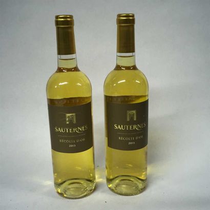 2 Bouteilles de Sauterne, récolte d'Or, 2013...