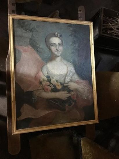 null ECOLE FRANCAISE du milieu du XVIIIe "Portrait de Louise Célestine Jeanne de...