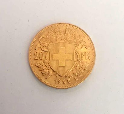 null PIECE en or. 20 Fr suisse, 1925. P: 6 gr