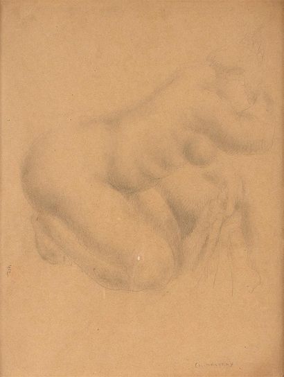 null Charles MALFRAY (1887-1940) "Femme endormie" Crayon sur papier, signé en bas...