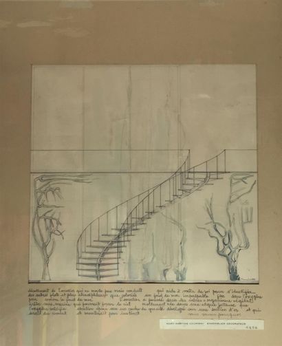 null Martine COURTRAY "ensemblié décorateur ", titré et daté 1950
34 x 36cm