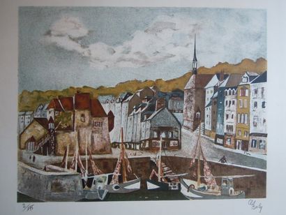 BALY Claude "Port d'Honfleur", Estampe, signé en bas à droite, numéroté 2/175 en...
