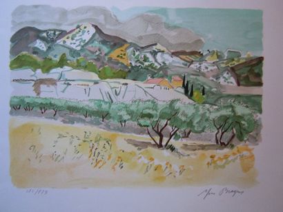 BRAYER Yves (1907-1990) "Le rocher des fées aux Beaux", Estampe, signé en bas à droite,...