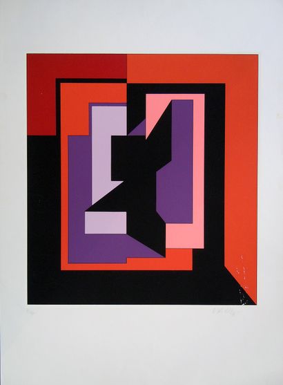 VASARELY "Sans Titre", estampe numérotée XV/XXV en bas à gauche, signée en bas à...