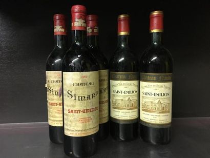 null 5 bts: 3 Chateau Symard 1962 + 2 Chateau Maude 1967. Niveaux inégaux