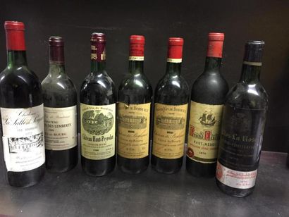null 1 ensemble de 7 bouteilles de vin: Grand Listrac, 1970. Chzateau du Bousquet....