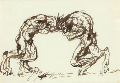 null Théophile-Alexandre STEINLEN (1859-1923)
La danse macabre, Combat de satyres
Dessin...