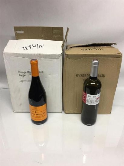 null 12 Bouteilles de vins rouge et blanc: 6 vins rouge grange Madame 2014, 6 vins...