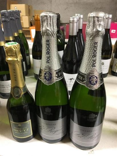 null 3 Bouteilles de Champagne : 2 Bouteilles Pol Roger extra brut - 1 Demi Bouteille...