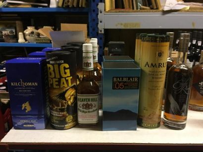 null 1 Lot de 6 Bouteilles d'alcool: 1 Kilchoman Machir bay Siggle malt Scotch Whisky...