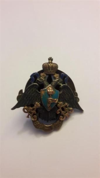 null EMPIRE DE RUSSIE, 1807-1907, Insigne à l'aigle bicéphale, en argent, bronze...