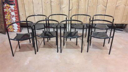 null Philippe STARCK (né en 1949) Ensemble de 8 fauteuils empilable du modèle "Von...