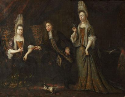 HARING Daniel - Loosduyn vers 1636 - La Haye 1713 "Portrait de famille ou la prisée...