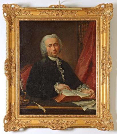ECOLE FRANCAISE Milieu du XVIIIe siècle Attribué à Louis Tocqué (1696 - 1772) "Portrait...