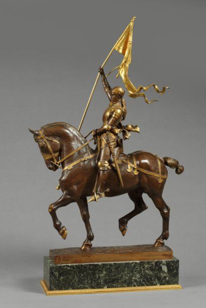 FREMIET Emmanuel (d'après) (1824-1910) " Jeanne d'Arc tenant un etendard", Epreuve...