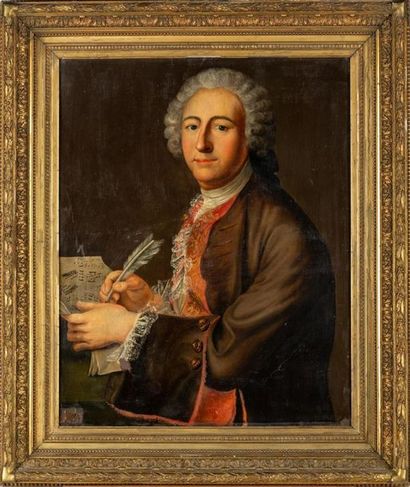 null ECOLE FRANCAISE DU XVIIIe "Portrait de musicien" Huile sur toile
77 x 62 cm
(réentoilé,...