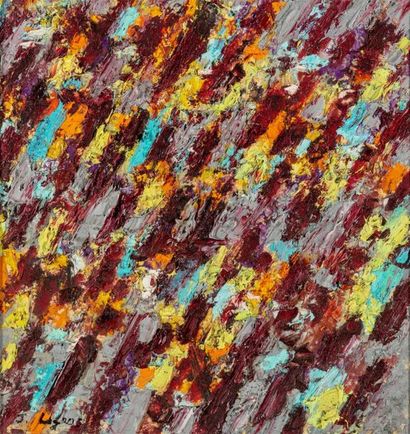 null Jean LEGROS (1917-1981) "Abstraction" Huile sur papier signée en bas à gauche....