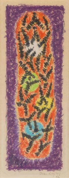 null Jean LEGROS (1917-1981) "Abstraction" Pastel signé au crayon en bas à droite...
