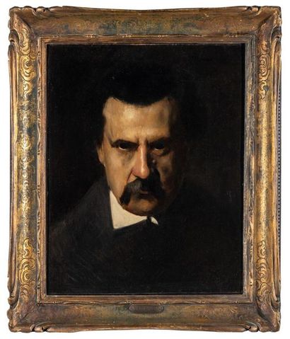 null Jean Jacques HENNER (1829-1905) "Portrait de Jules Valadon" Huile sur toile...