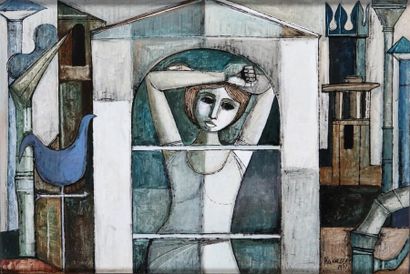 null Lucio RANUCCI (1925) 
« Femme à la lucarne »Huile sur toile, signée en bas à...