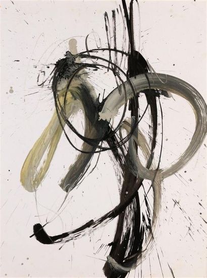 null Francesca Brenda MITTERAND (XX-XXIe) 
« Abstractions » Ensemble de 5 huiles...