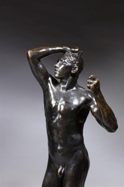 null D'après Auguste RODIN (1840-1917)
"L'Age d'Airain "
Reproduction en bronze à...